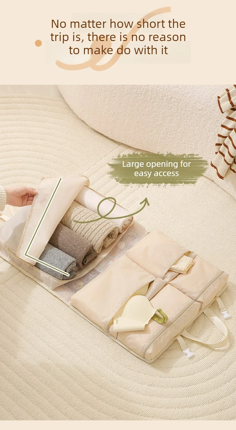 Reise-Hängeaufbewahrungstasche Tragbarer Faltbarer Mehrfach-Organizer für Kleidung und Accessoires – Detail 10