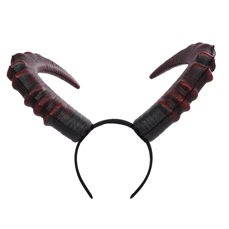 Halloween Devil Hoorn Hoofdband Zwart Rood Ox Hoorn Hoofdband Jurk Cosplay Voor Kostuum Cosplay Devil Fancy Dress Accessoire