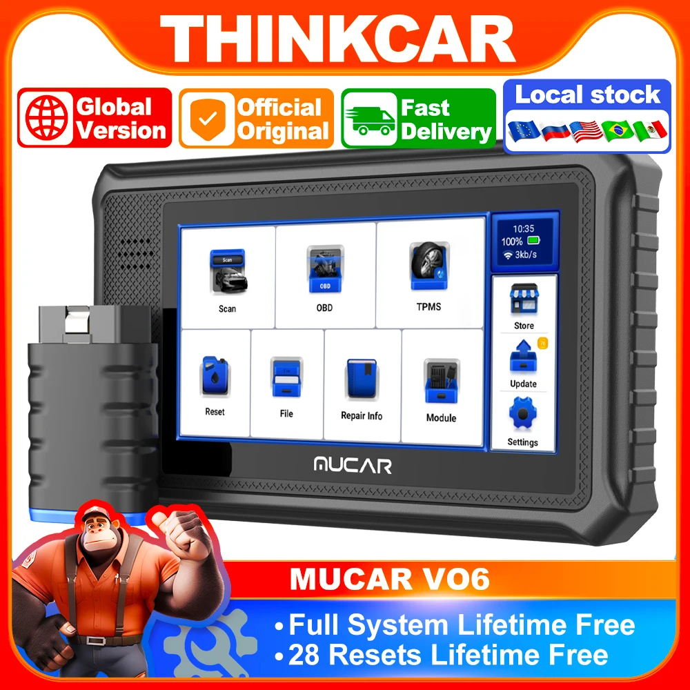 

MUCAR VO6 Professional OBD2 Car Diagnostic Scanner Auto Full System Scan Tool ECU Coding Action Test Automotive Diagnostic Tools