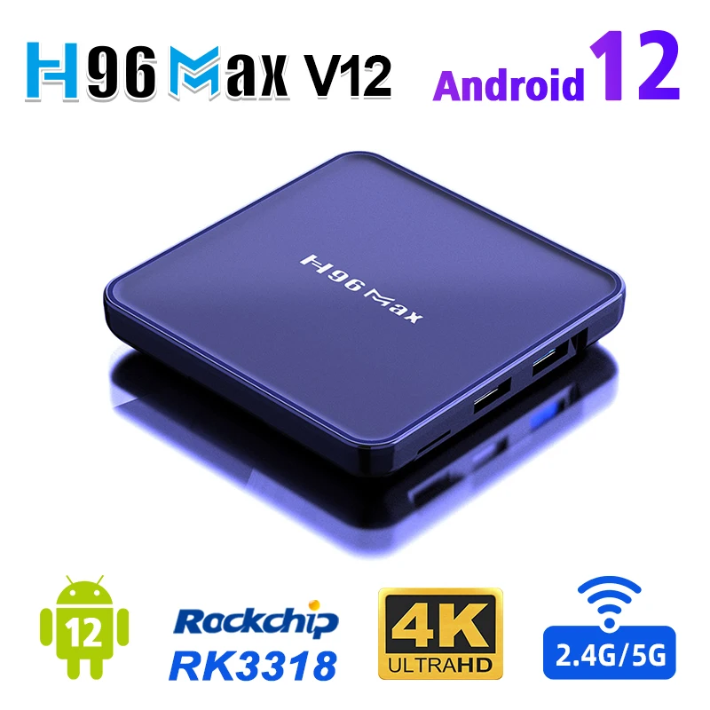 Android 11 H96 Max V12 Smart TV BOX 4G 64G Rockchip 3318 4K Google 3D Video BT4.0 4K  Set Top Box