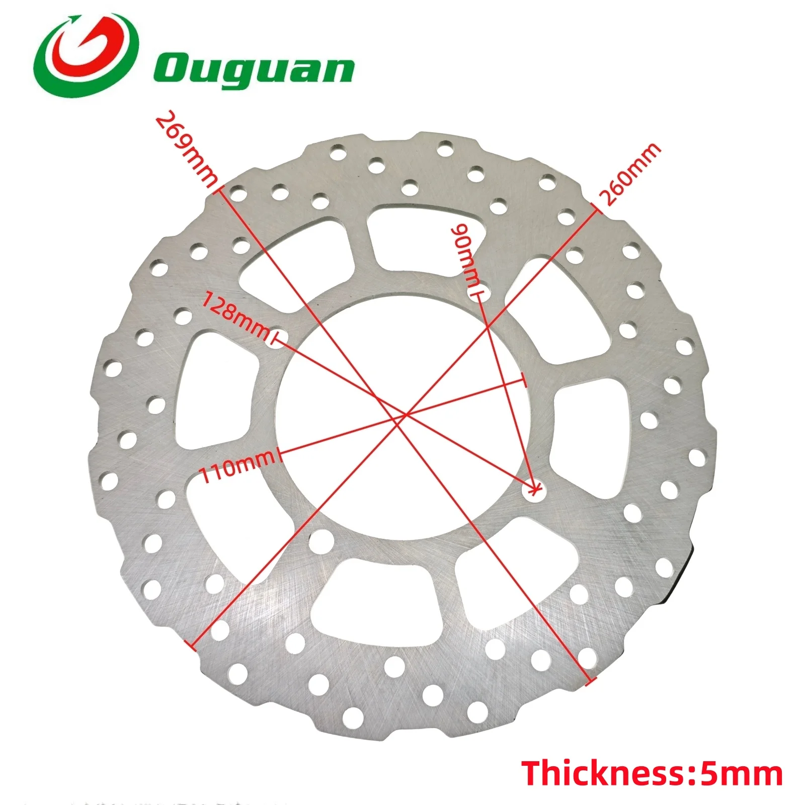 

ouguan for Kawasaki Concours 1400 GTR1400 ZG1400 GTR ZG 1400 ABS 2008-2018 269mm Rear Disc Brake Rotors