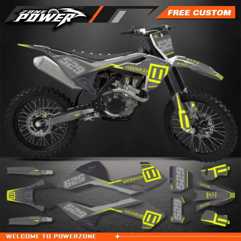 Powerzone Motorcycle Graphics Decals Sticker Kit for Husqvarna TE FE 150 200 250 300 350 400 450 2017 2018 2019 TC FC 16-18 81