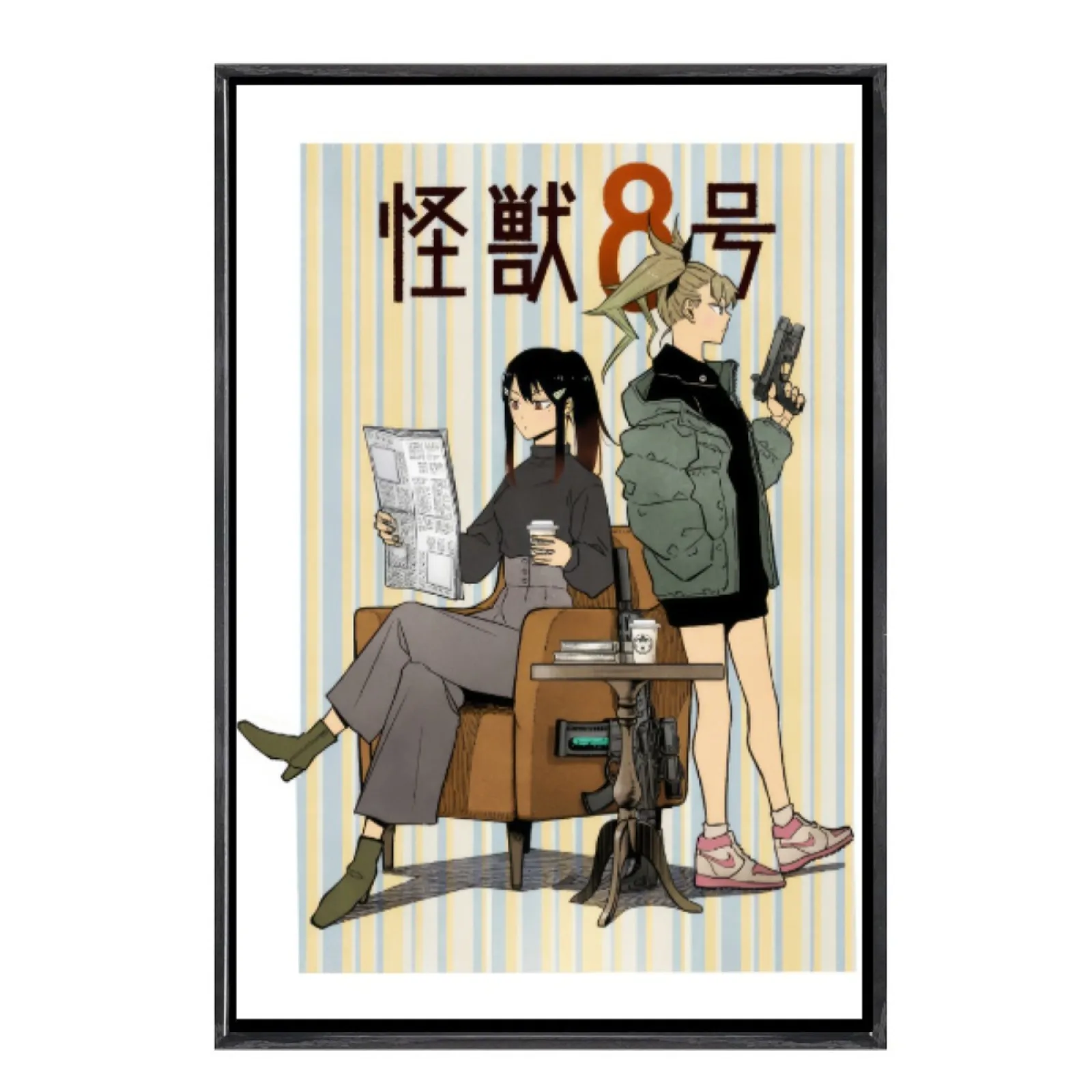 

Японская манга, мультиразмерный холст, постер в двойной рамке, настенное искусство, Кадзю No 8, домашний декор для гостиной, спальни