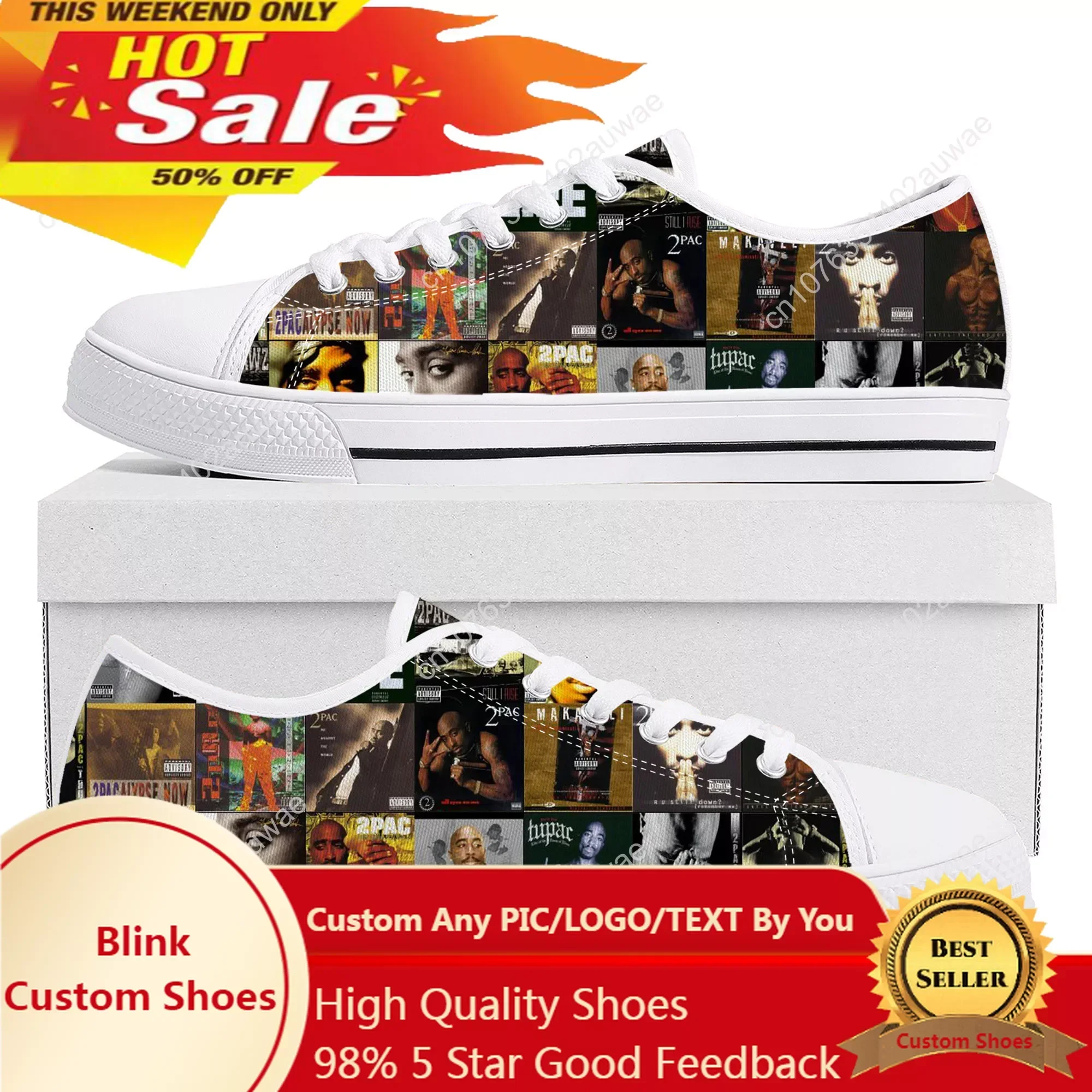 Herren Turnschuhe Tupac 2pac Hip Hop Unisex Low Top Schuhe hochwertige gemütliche Canvas Sneaker Frauen schnüren Mode lässige flache Schuhe