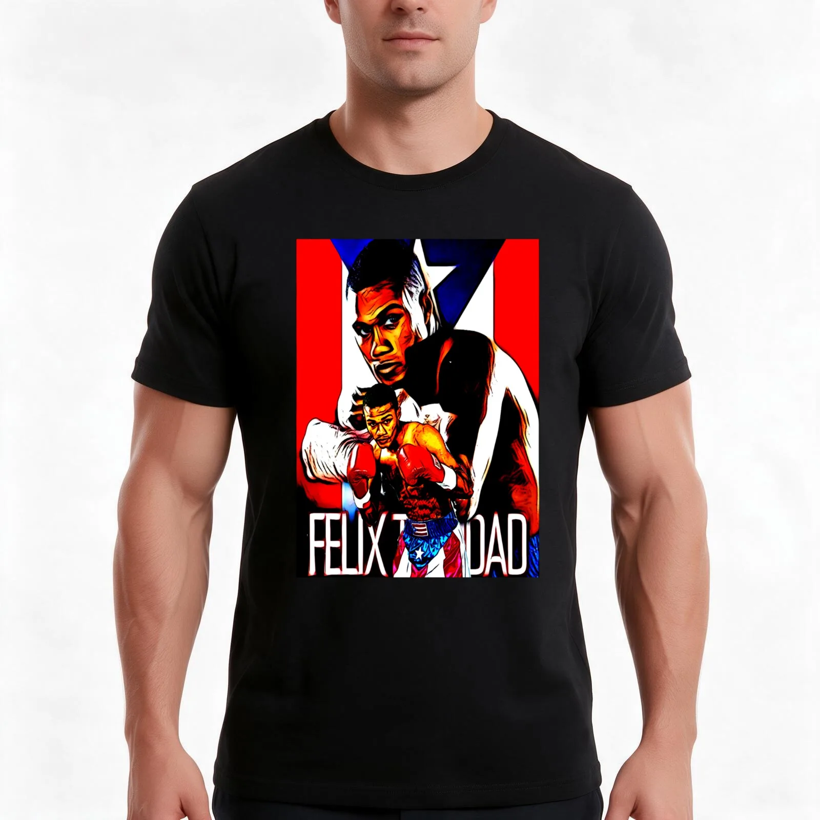 Felix Trinidad T-Shirt, Summer Casual Cotton Tee, Oversized Streetwear Tops, Vintage Graphic Print, Loose Fit Short Sleeve