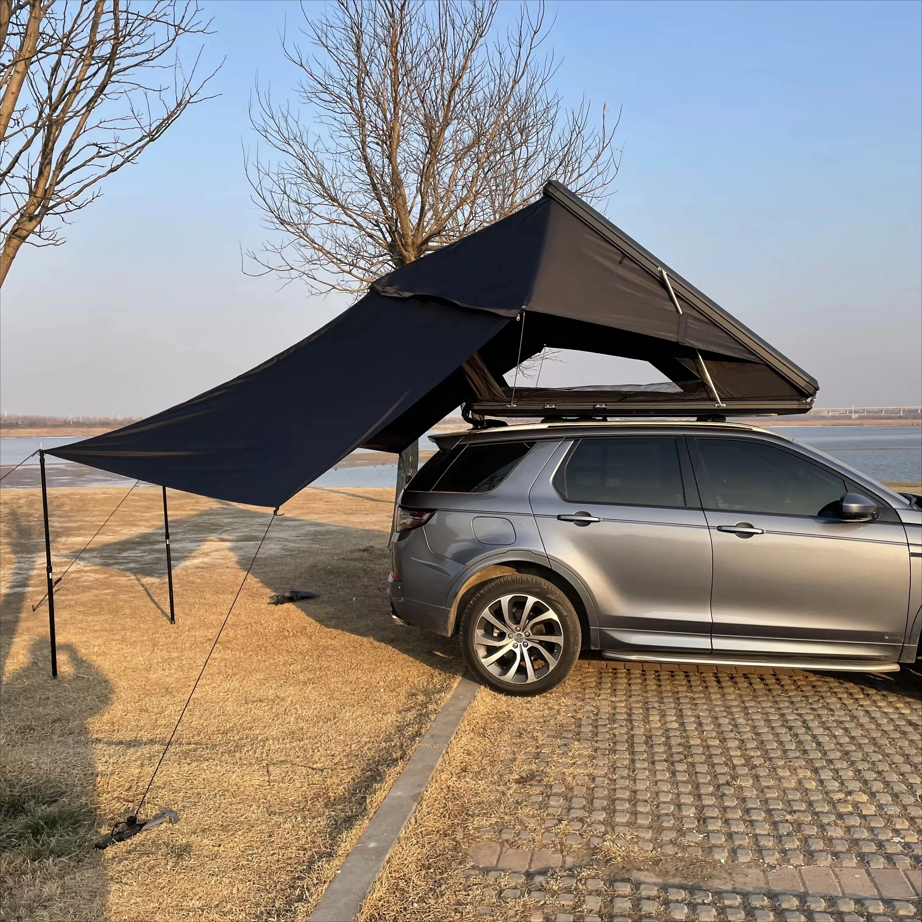 Tent Reinforced Strut Overland Ready Abrasion Proof Awning Ladder Accessory Canvas Fabric Hard Shell Aluminum Camping Car