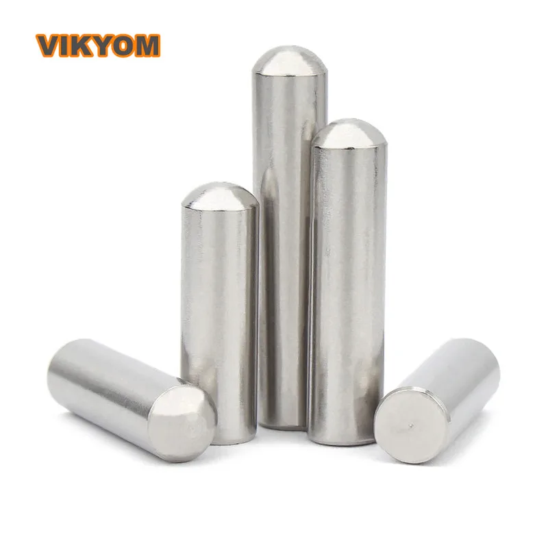 Solid  Roller Cylindrical Round Head Pin Locating Pin With High Rust Resistance M2.6 Series  500 Pieces  304 Stainless Steel