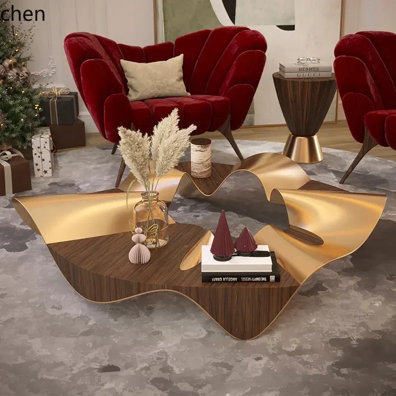 HXL Irregular Shape Ballet Coffee Table Stainless Steel Tea Table