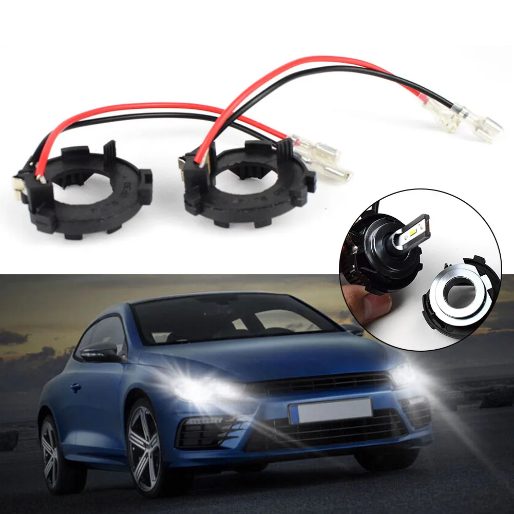 

1Pair H7 LED Headlight Bulb Base Adapters Holders Retainer Lamp For-Golf 5 Headlight Lamp Base Retainer Accessories For The Car