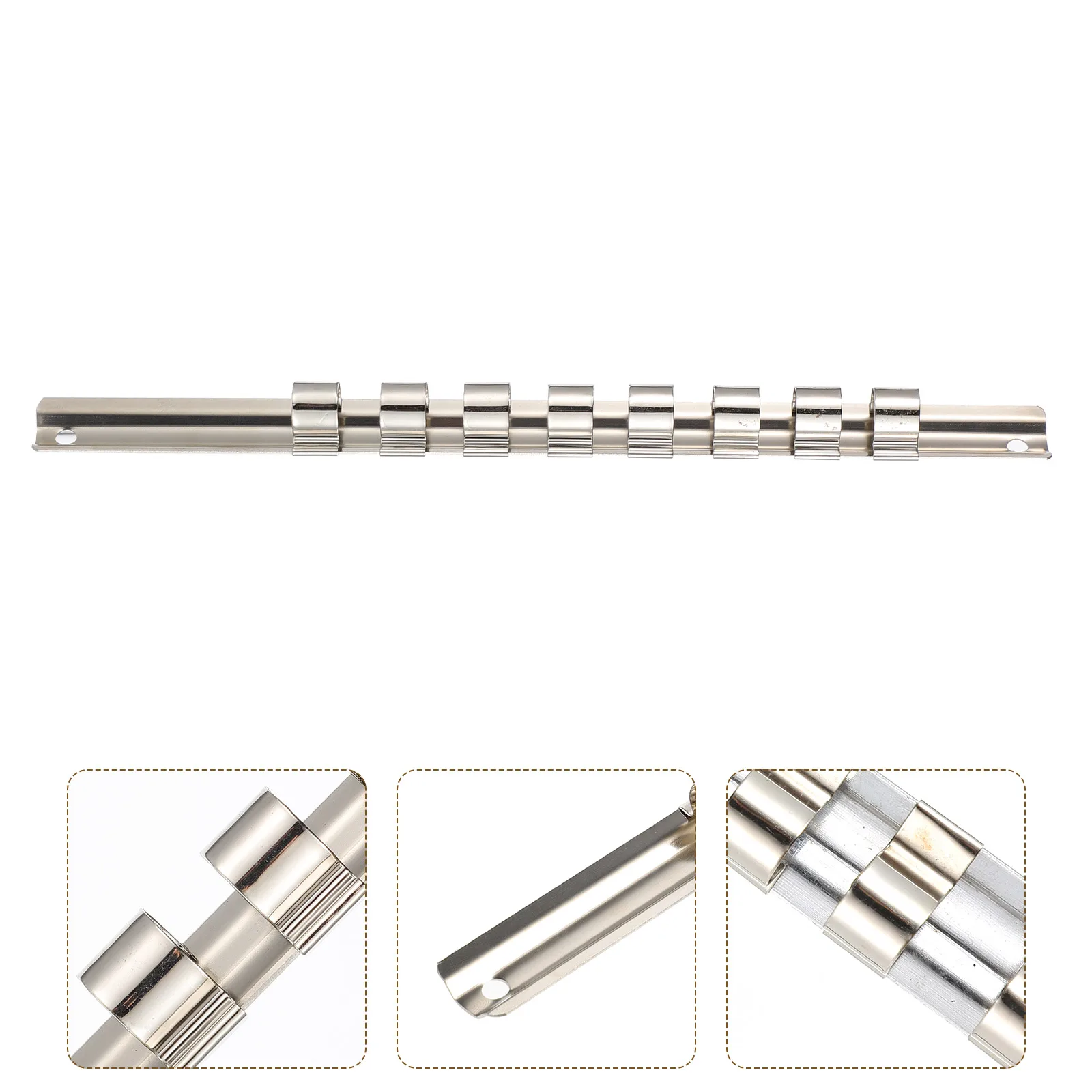 

1 set Plating Sleeve Combination 1/2 3/8 1/4 Inch Socket Tray Metal Holder Toolbox Storage Wrench Container Organizers
