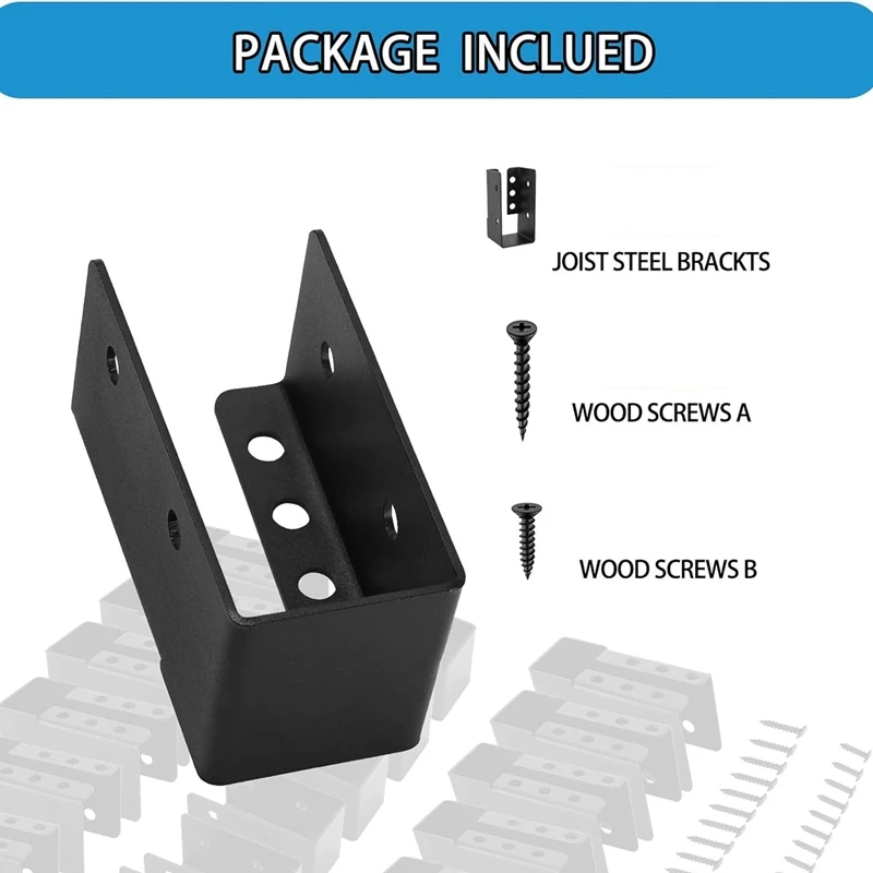 Concealed Joist Hanger 4PCS,2Inx4in Outdoor Concealed-Flange Light Joist Bracket, Q235B Steel Powder-Coated Joist Hanger Durable