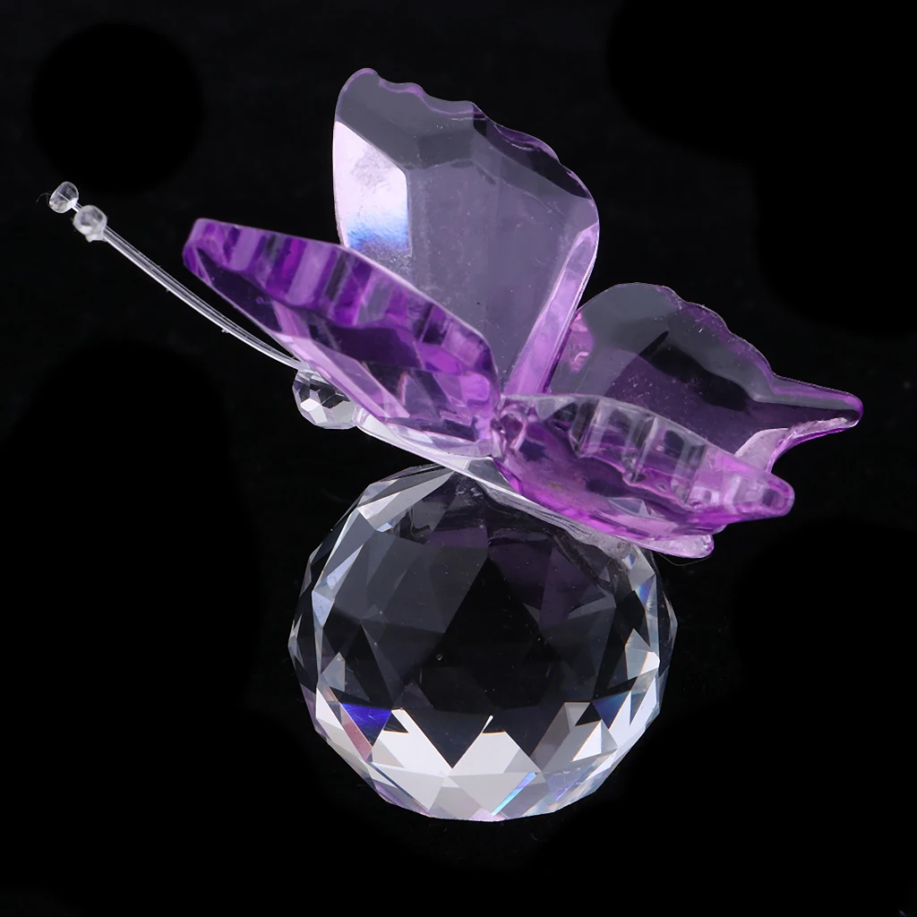 Animal Crystal Butterfly Cut Glass Decoration, 2'', Six Colors for Choosing