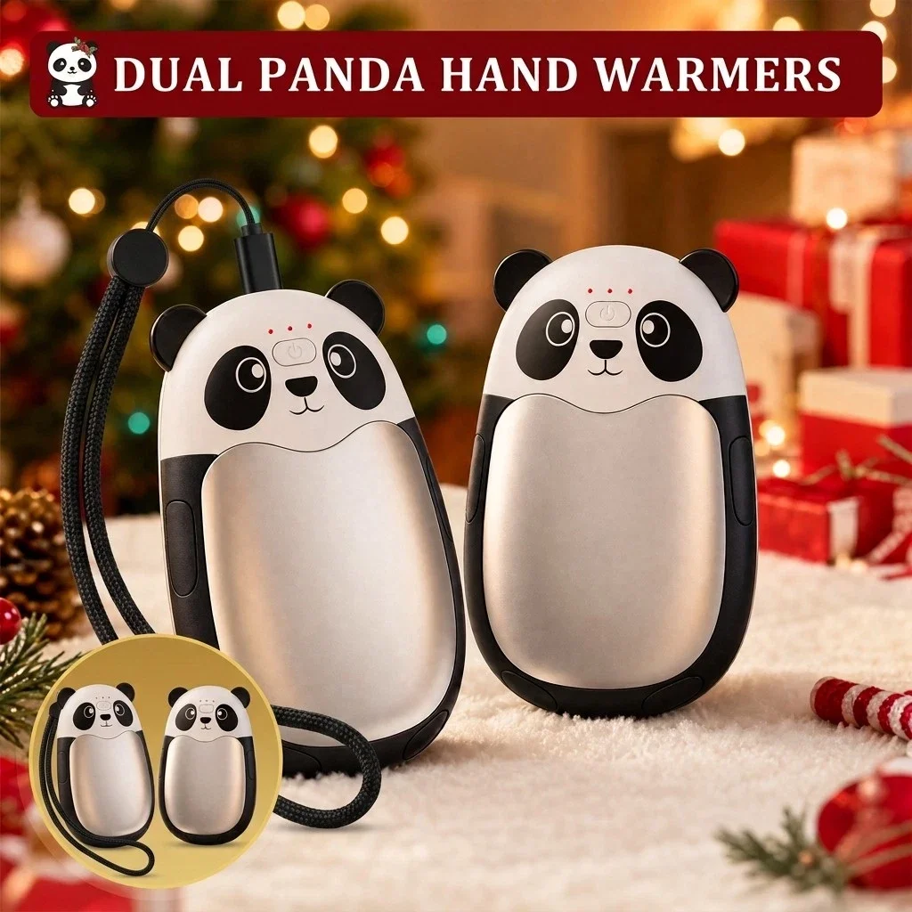 Cute Hand Warmers USB Rechargeable, 3 Temperature Modes Quick Heating&Long Lasting, Built in 4000mAh Battery and Magnetic Design, 2pcs Pocket Heater Best Gift for Christmas Women Men