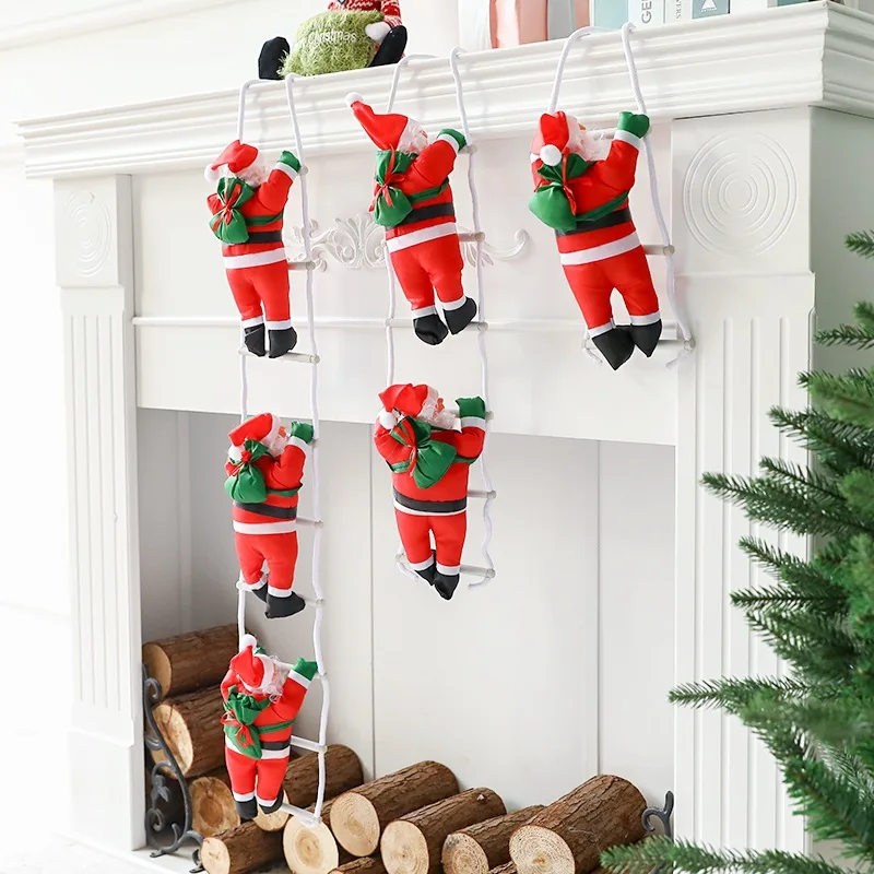 

Christmas Tree Home Decoration Pendant Santa Climbing Ladder Climb Window Christmas Decoration Pendant Scene Layout Pendant