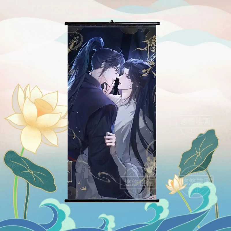 Anime Chu Wanning Mo Ran The Husky and His White Cat Shizun Cosplay Cartoon Display Canvas Scroll Hang A Picture Ornament Mascot