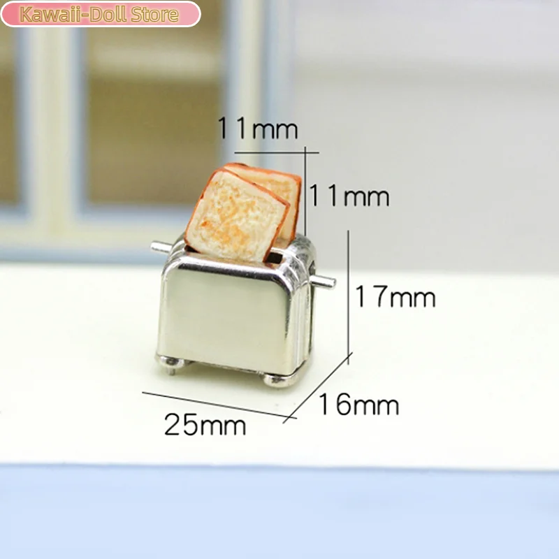 Casa de bonecas mini torradeira com torradeira casa de boneca cozinha criativa café da manhã torradeira bonito decoração de casa