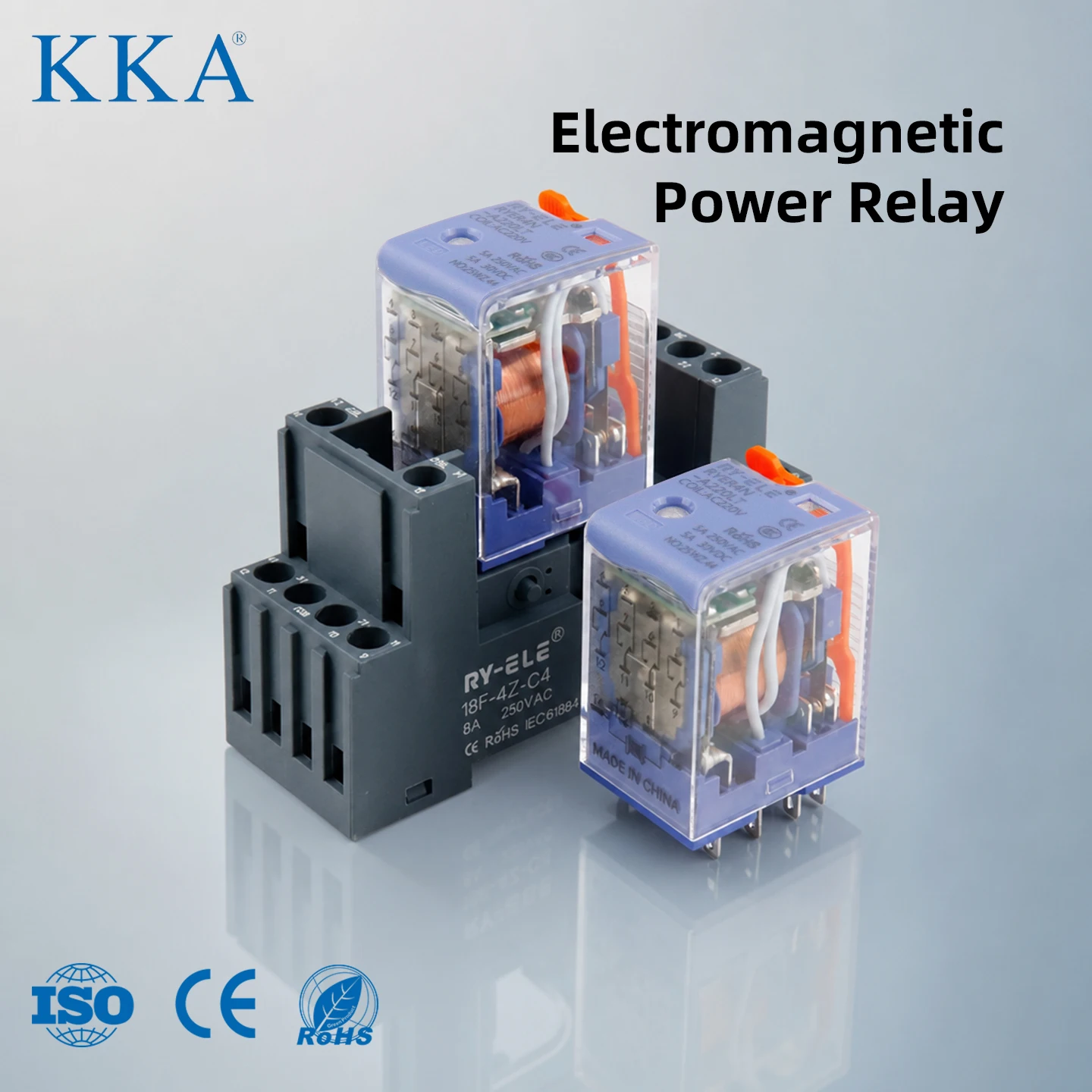 [2sets/box]KKA-HH54P Relay 5A 14Pin Industrial Control Relay With Socket Vehicle Installation Circuit Control