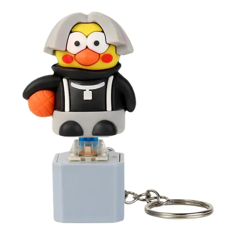 

Chicken Keychain With Sound Mechanical Chicken Keycap Clicker Funny Hair Chicken Play Basketball Funny Cartoon Stress Relief