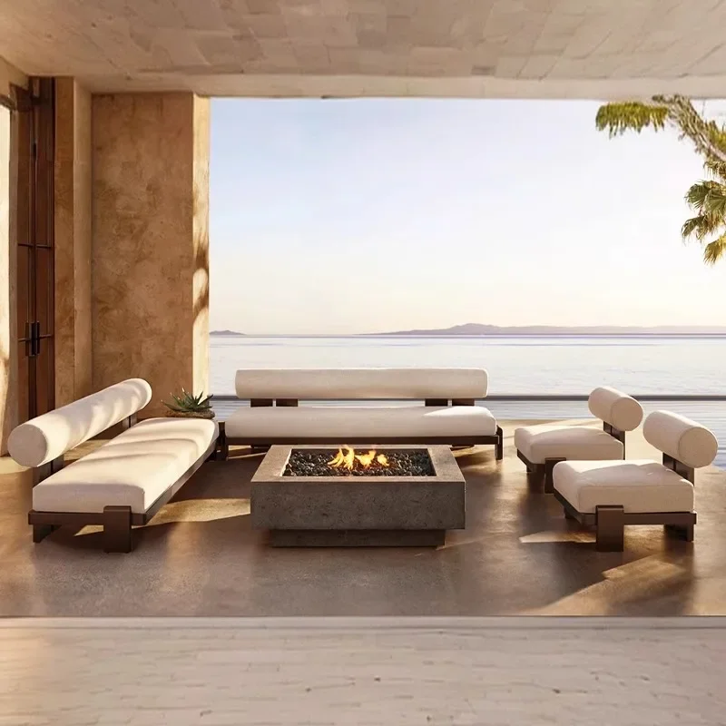 

Nordic minimalist solid wood fabric sofa
