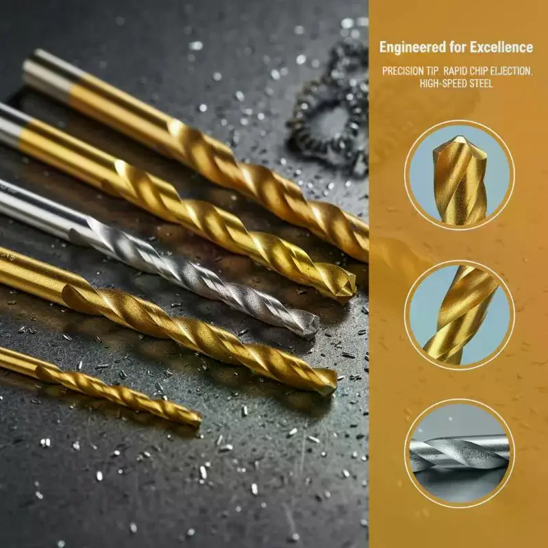 

100/50pcs 1/1.5/2/2.5/3mm Twist Dril Titanium Coated Drill Bits HSS High Speed Steel Drill Bits Set Tool Metal Drills Power Tool