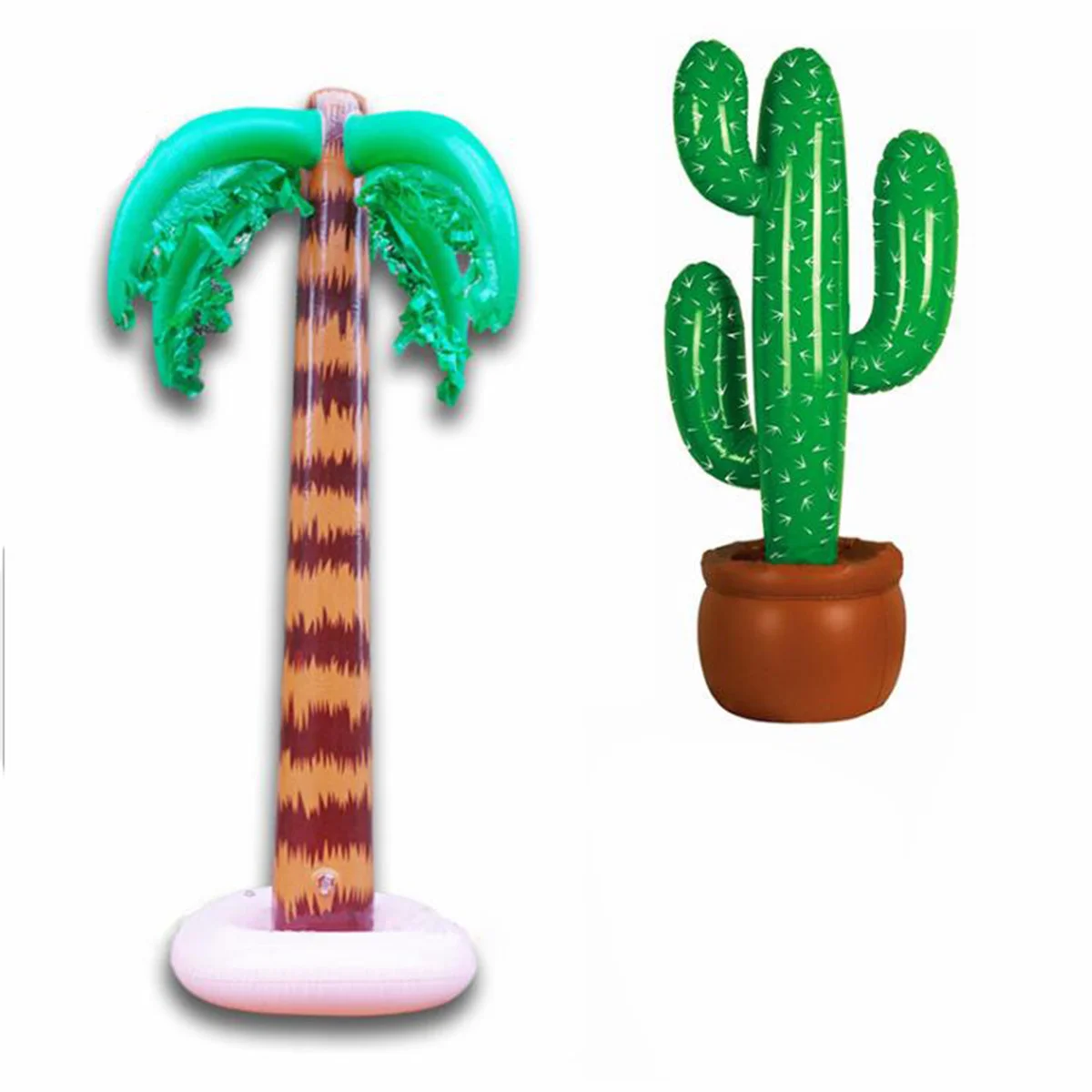 

2Pcs 90cm PVC Inflatable Coconut Tree Cactus Hawaii Beach Party Decoration Stage Props Tropical Summer Luau Pool Gathering