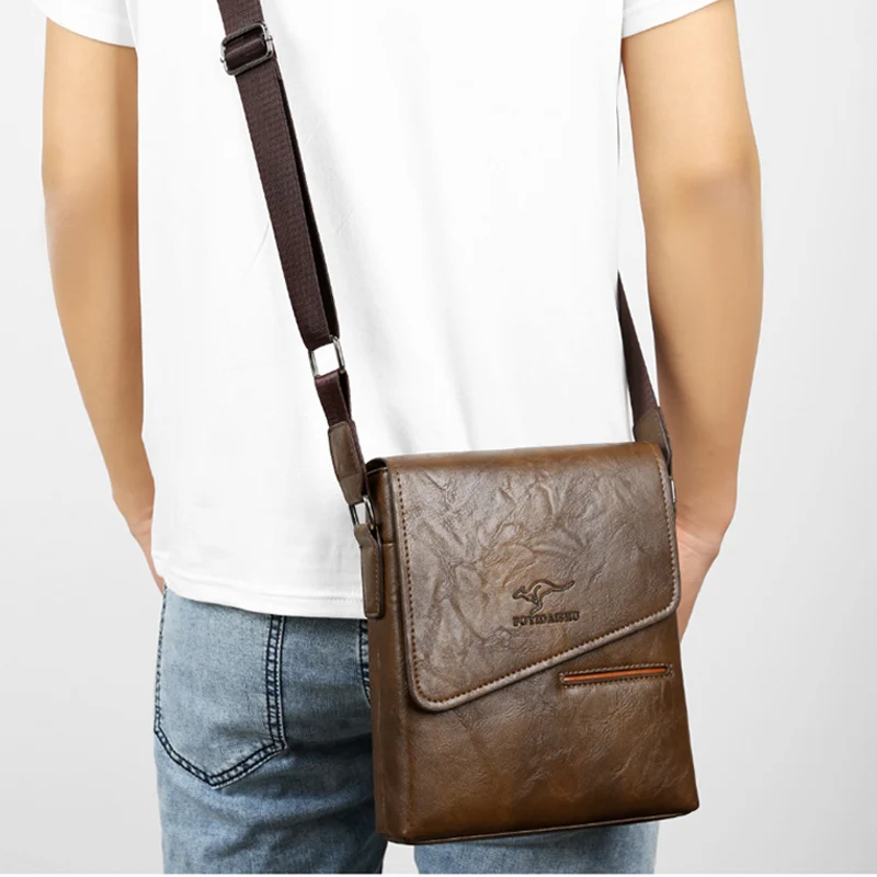 Famous Brand New Fashion Man Leather Messenger Bag Male Cross Body Shoulder Business Bags For Men vintage Men Tote Bags handbags