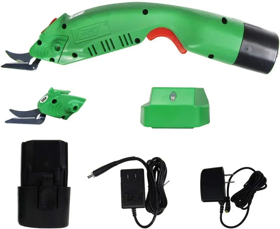 

WBT-2 Cordless Electric Scissors for Cutting Fabric/Carpet/Sponge/Paperboard Fiberglass Scissor w/ 2 Blades 5000mAh La