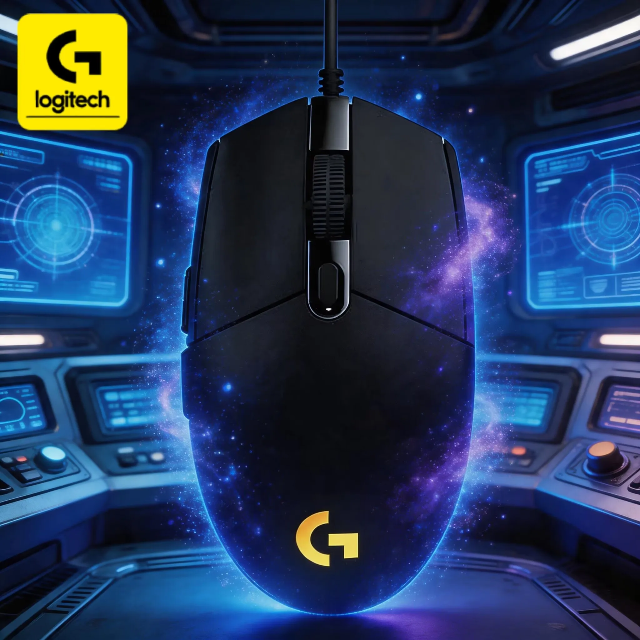 

Logitech G203/G102 LIGHTSYNC Wired Mouse, featuring RGB synchronized lighting effect and 6 programmable keys