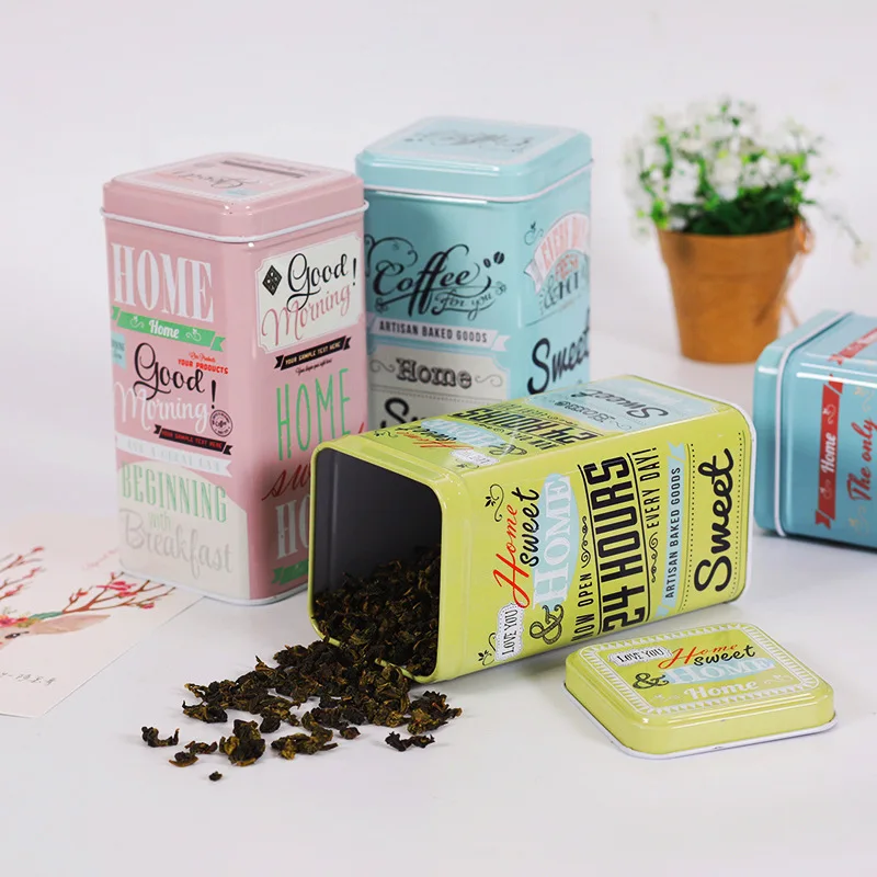 Vintage Amerikanische Stil Metall Zucker Tee Kaffee Box Dichtung Weißblech Box Küche Lagerung Organzier Candy Box Platz Dosen Tanks