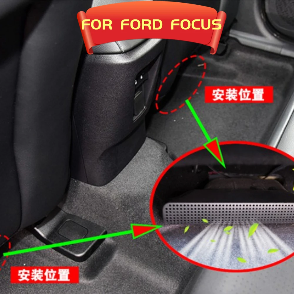 2Pcs Car Air Vent Outlet Grille Under Seat for Ford Focus 3 MK3 2015 2016 2017 2018 Air Conditioner Duct Cover Trim Accessories