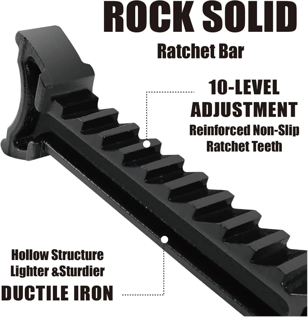 Heavy Duty Steel Jack Stands: Double Locking Pins, 3 Ton (6000 lb) Capacity, Adjustable Height 11-16 inches, Black Pair