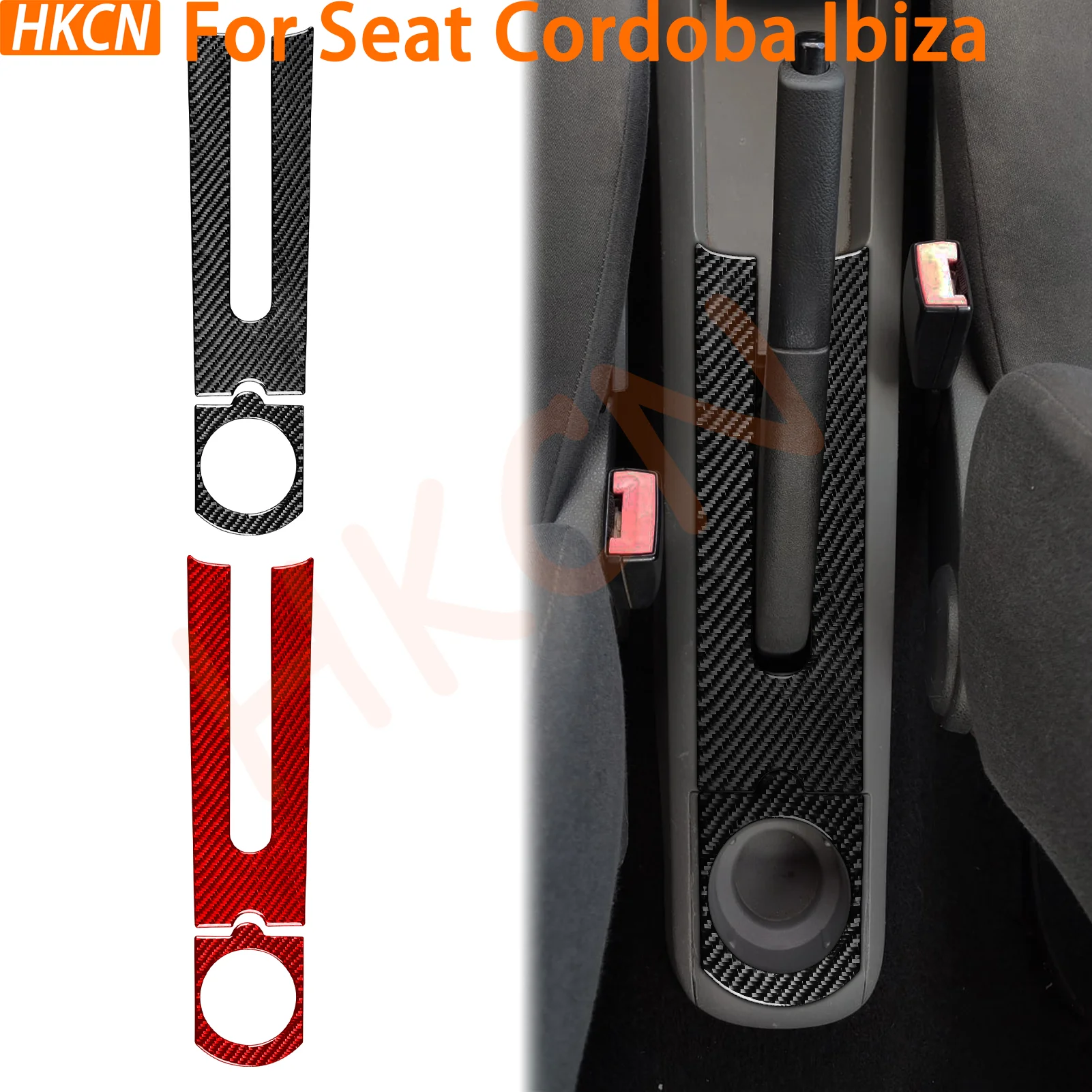 

Carbon Fiber Center Console Handbrake Panel Decorative Car Interior Accessory Sticker For Seat Cordoba 2003-2010 Ibiza 2003-2008