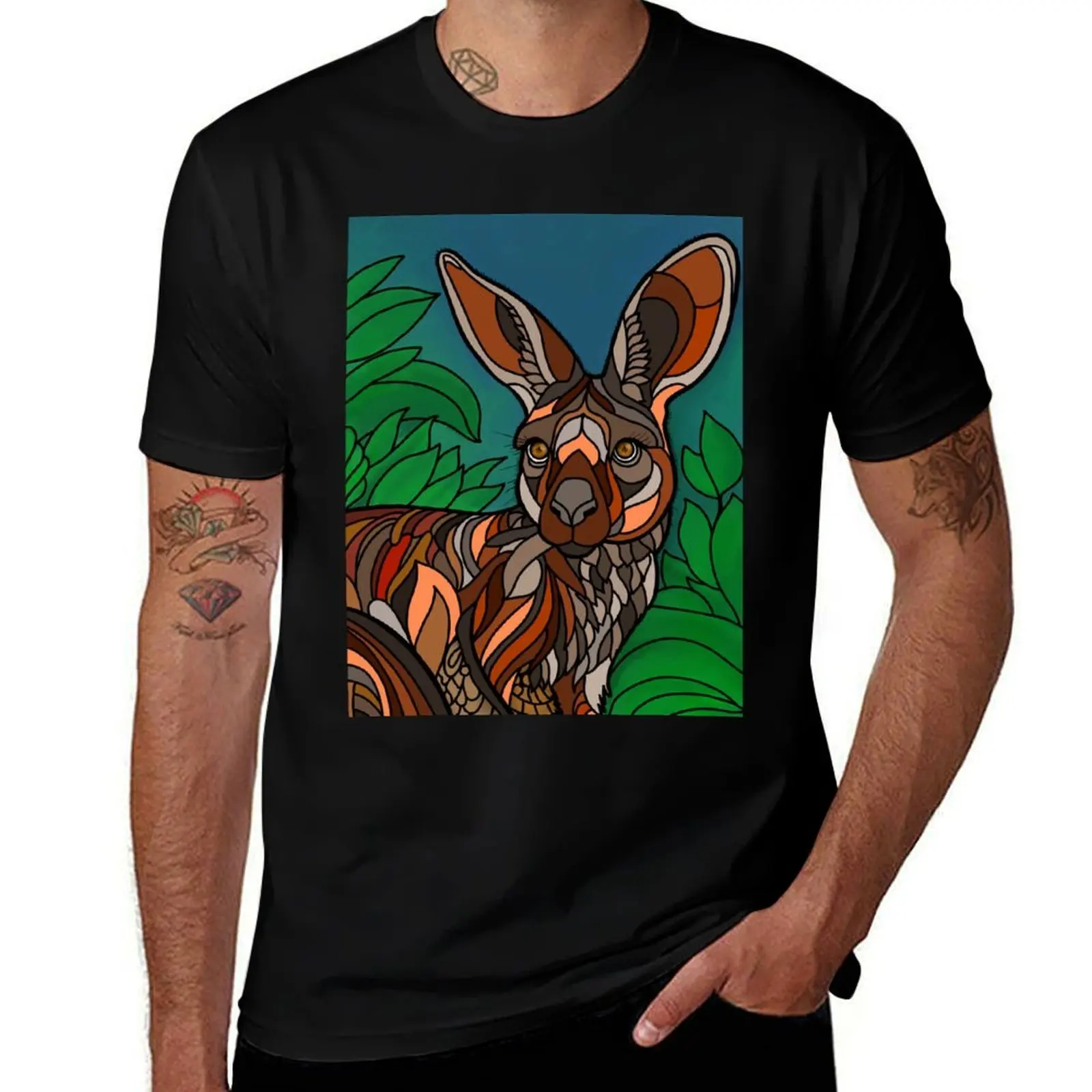 

Wildlife Faces V2: Kangaroo T-Shirt heavyweights anime cute tops quick-drying mens shirts graphic tee