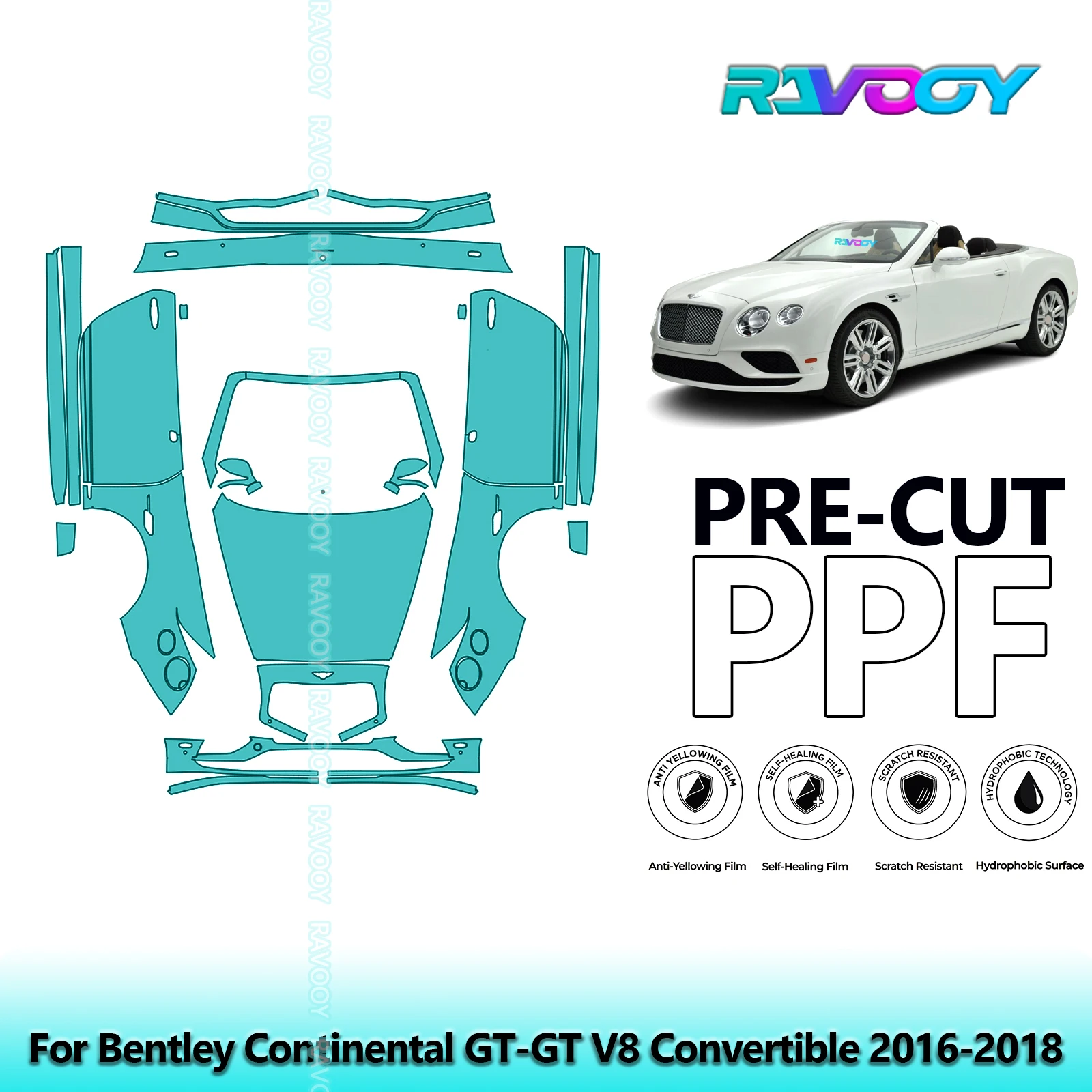 

Full Vehicle Clear Bra Precut PPF Paint Protection Film For Bentley Continental GT-GT V8 Convertible 2016-2018