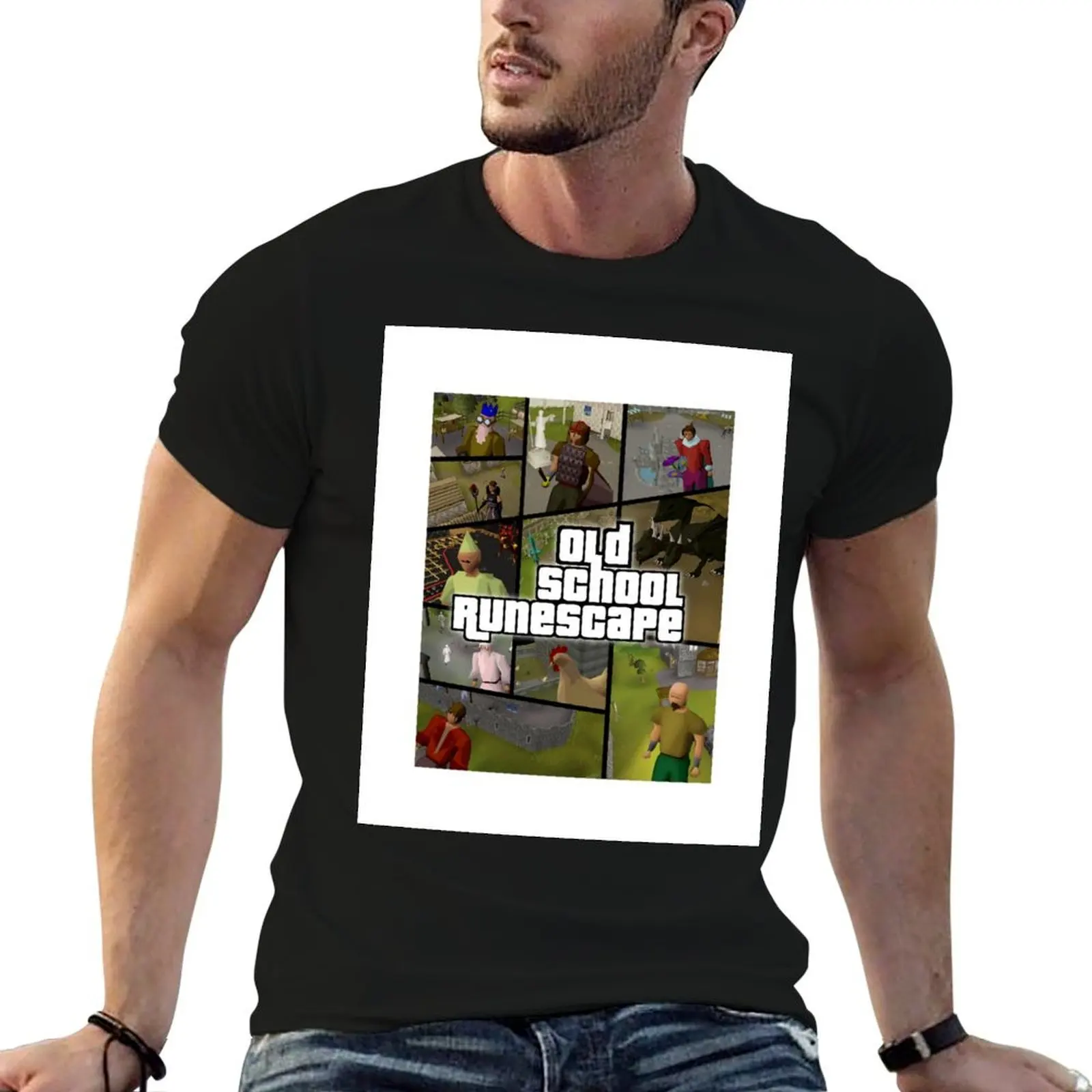 

funny Runescape) high OSRS School shirts t cotton man t T-Shirt cotton for Style (Old cover shirt quality man