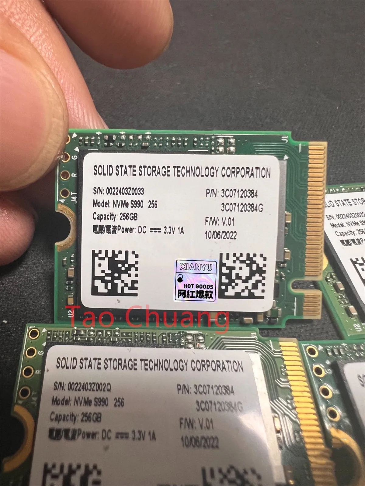 FOR DELL Jianxing s990 256GB 512GB 2230NVME protocol pcie3 × 4 SSD Solid State Drive P/N: 3C07120384