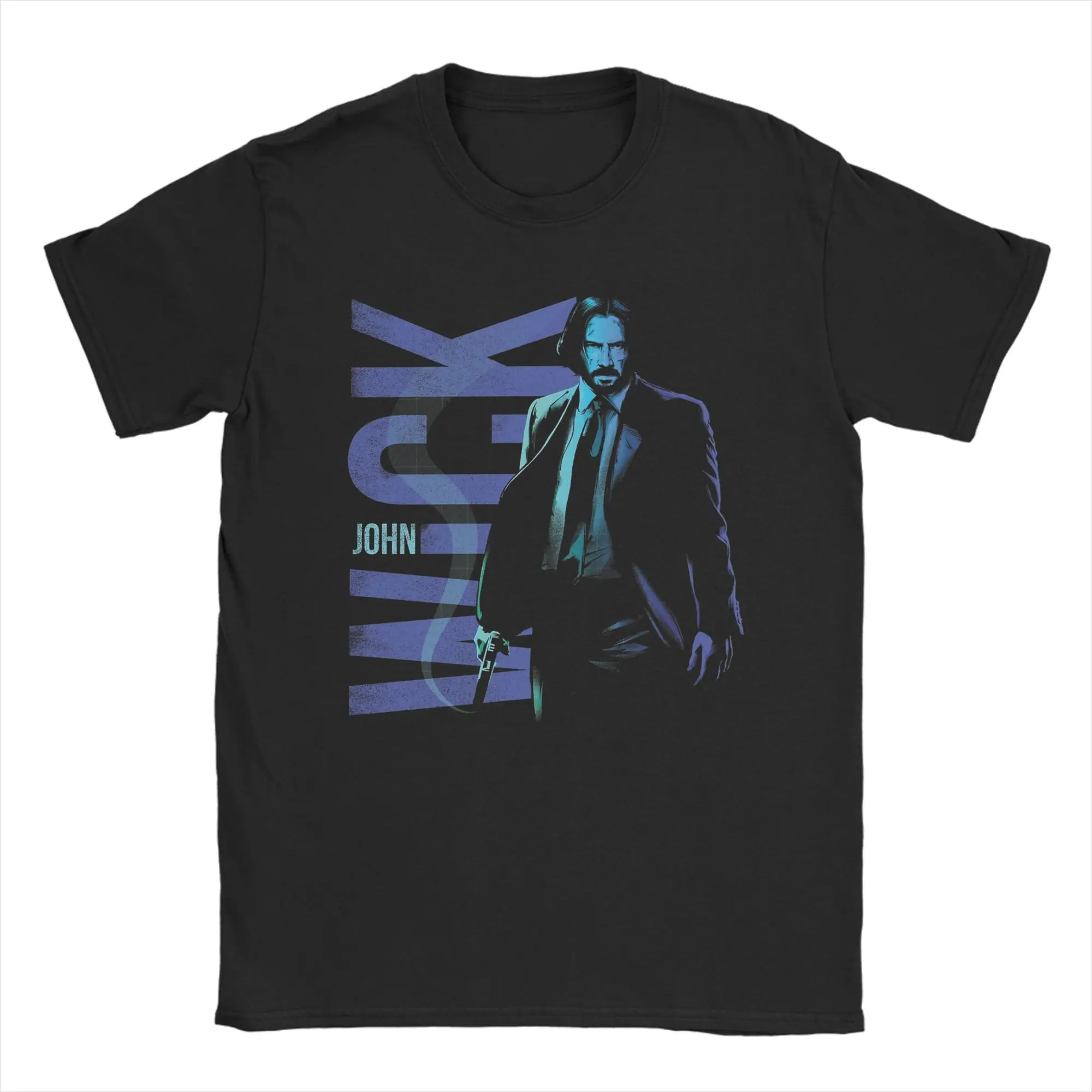 

Leisure John Wick 3 Poster T-Shirt Men Round Neck Pure Cotton T Shirt Short Sleeve Tee Shirt Summer Clothing