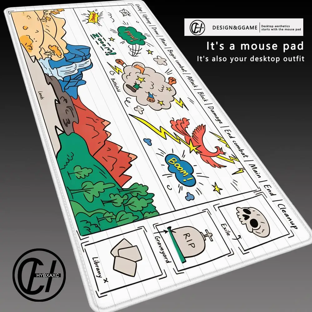 

Cartoon Doodle Magic Party Game Mat Durable Rubber for MTG&TCG Games Zone 30X60cm Mouse Pad Offices Desk Mats Friendly Design