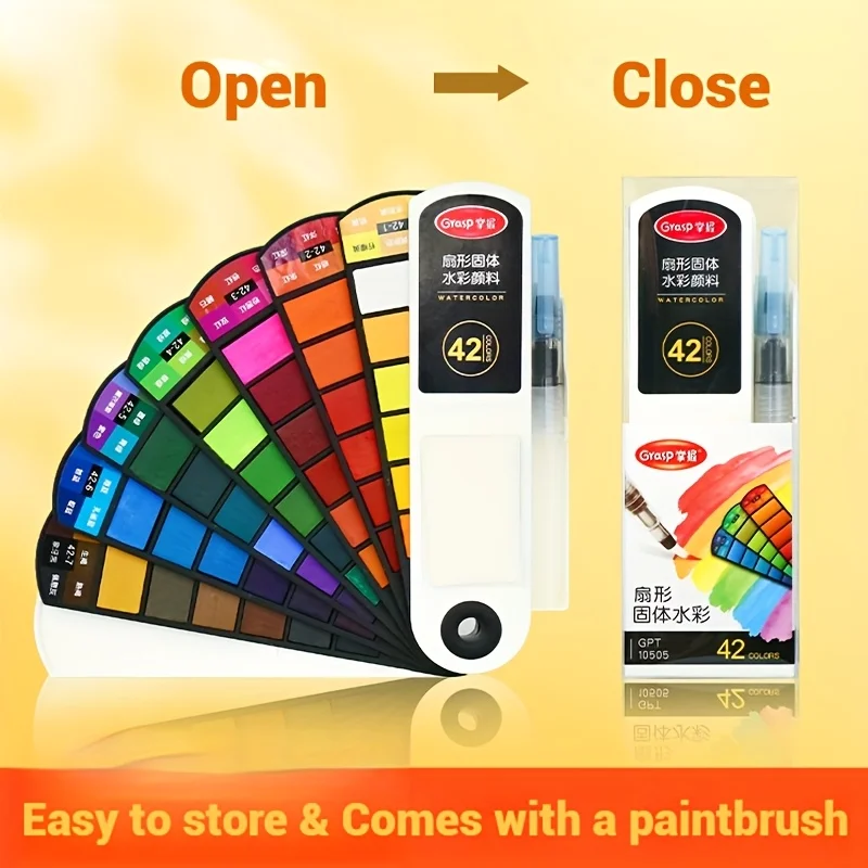 مجموعة ألوان مائية 18/24/36/48 لونًا مع أقلام فرشاة مائية لوازم فنية للفنانين الهواة وعشاق الرسم جديد #2
