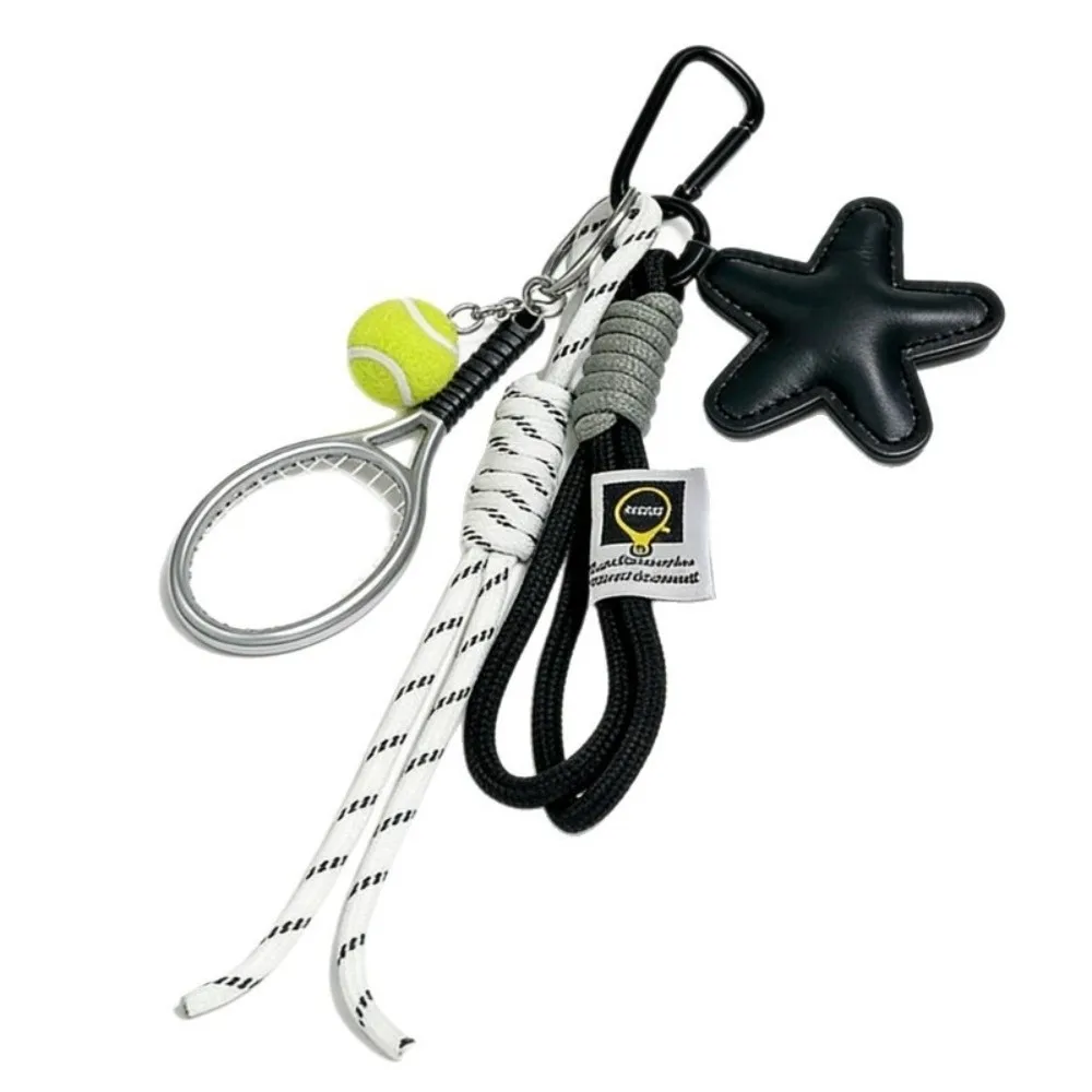 Creative Colorful Sport Keychain Luggage Pendant Leather Star Baseball Decor Keychain Lightweight Multipurpose Backpack Pendant