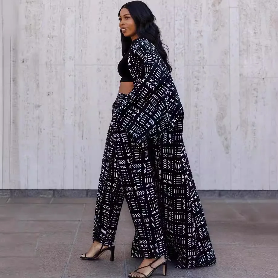 Women's New Fashion Temperament Versatile Long Loose Print Cardigan Jacket 2026 New Trend Street Fashion