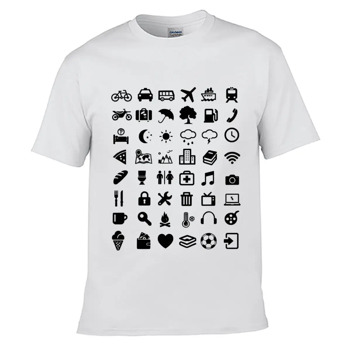 Travel Transportation Weather Technology Sports Lifestyle Graphic short-sleeved T-shirt