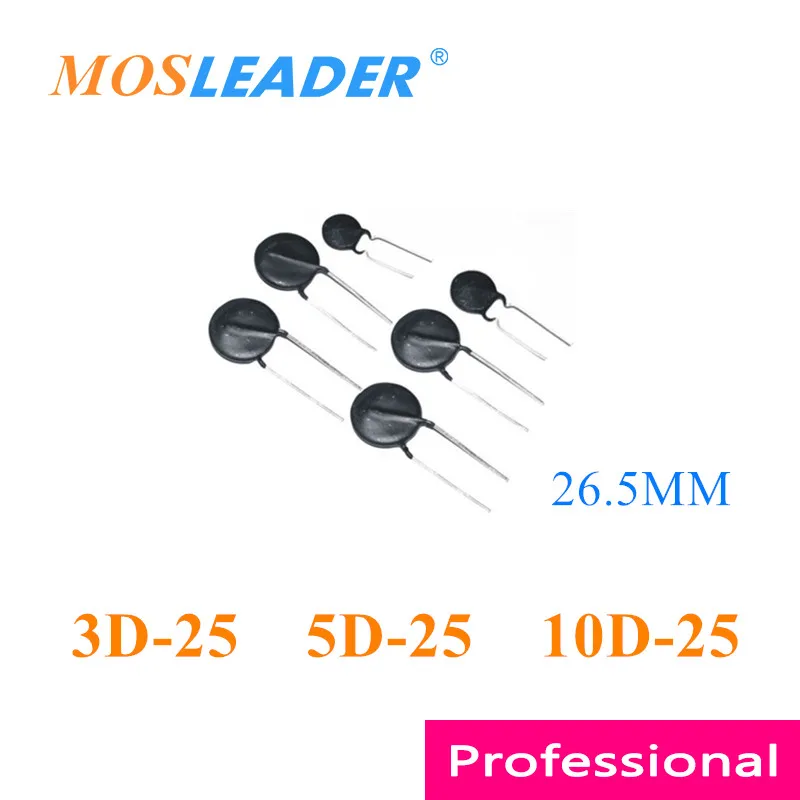 Mosleader 200PCS DIP เทอร์มิสเตอร์ NTC 3D-25 5D-25 10D-25 26.5 มม.3D25 5D25 10D25 จีน 3D25-R01 5D25-R01 10D25-R01
