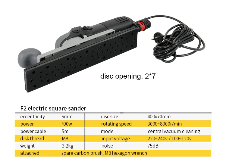 OEM/ODM 70*400 Industrial Brush Electric Random Orbital 2.5MM Sander Machine For Car Detailing Wood Sanding