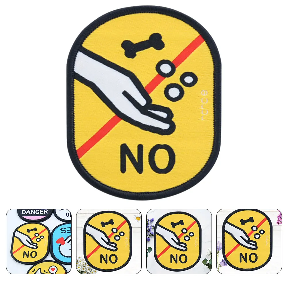 Наклейки для социальной идентификации домашних животных, поводок для собак, тканевая этикетка для щенков, предупреждающий знак, яркие цвета, высокая видимость, нет