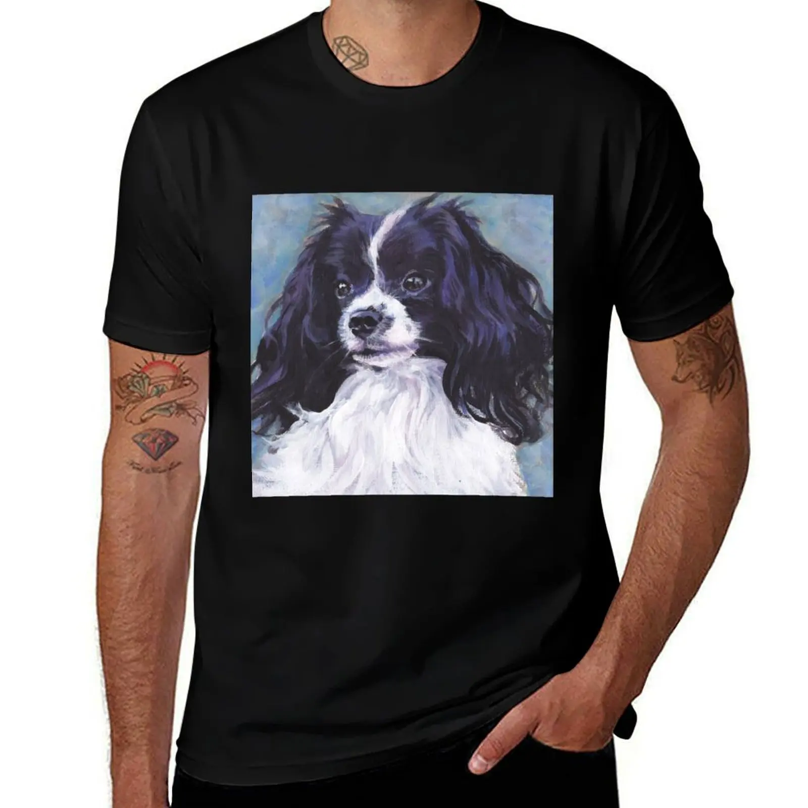 Phalene Papillon Fine Art Painting T-Shirt Large Size Soft Cotton T-Shirt