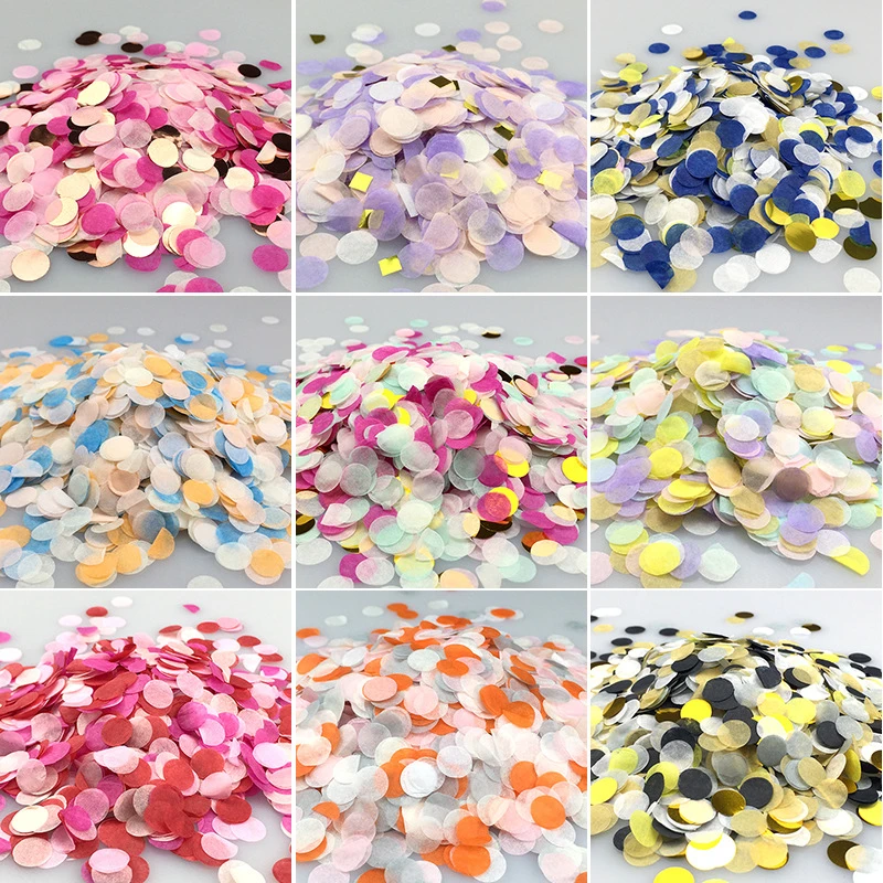 1000pcs/bag 1cm Paper Confetti Mix Color for Wedding Birthday Party Decoration Round Tissue Balloons 10g Baby Shower Decorations