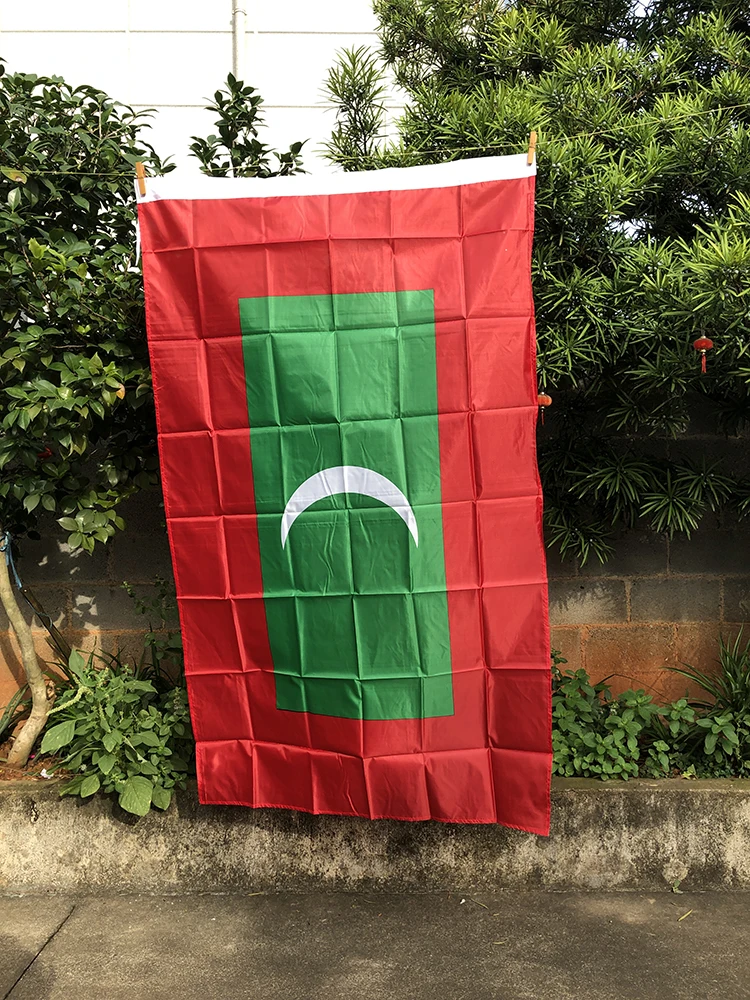 Z-ONE FLAG 3x5 Ft Maldives flag Banner 90X150cm polyester hanging Maldives National flag Indoor Outdoor Home decoration