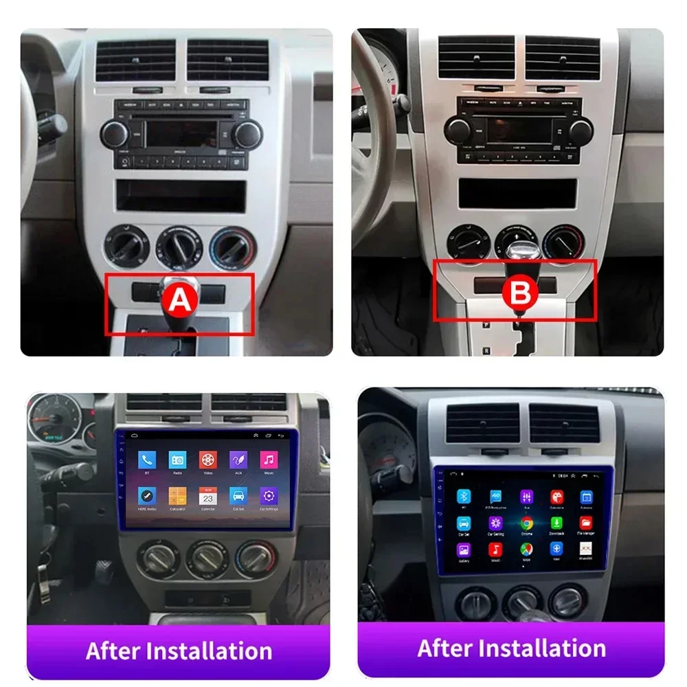 

2DIN Android 13 radio For Dodge Caliber Jeep Compass 1 MK Patriot 2006 - 2010 Car stereo Multimedia Player Carplay Auto GPS Navi