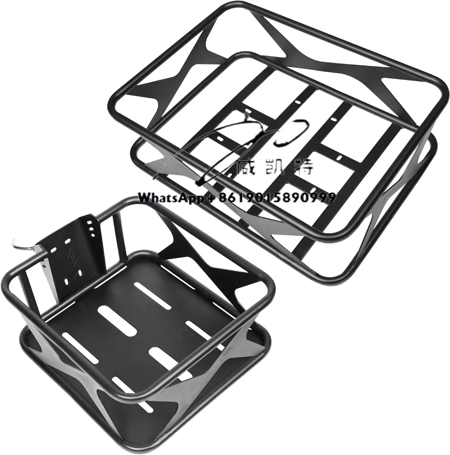 

Fucare Electric Front Basket and Rear Basket Set Carry up to 60 Pounds Easy Installation High Quality Bicycle Basket